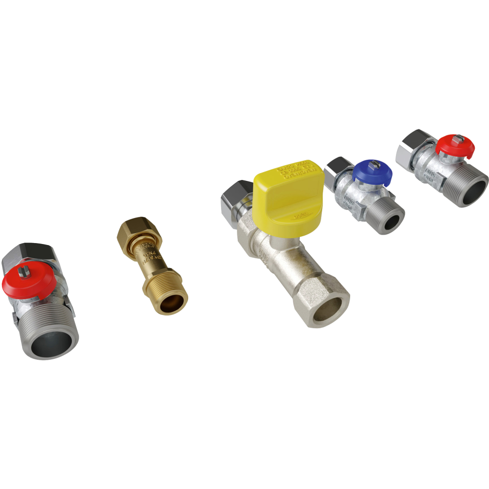 BOSCH Anschluss-Satz HW-SetBCV-1 horizontal, mit Absperrhähnen + Gashahn