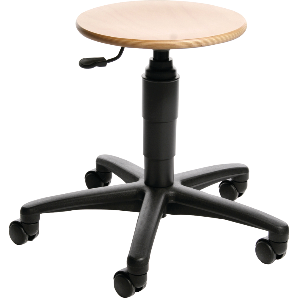 Drehhocker TEC 60 Kunstledersitz schwarz Sitzhöhe 400-530 mm mit Rollen