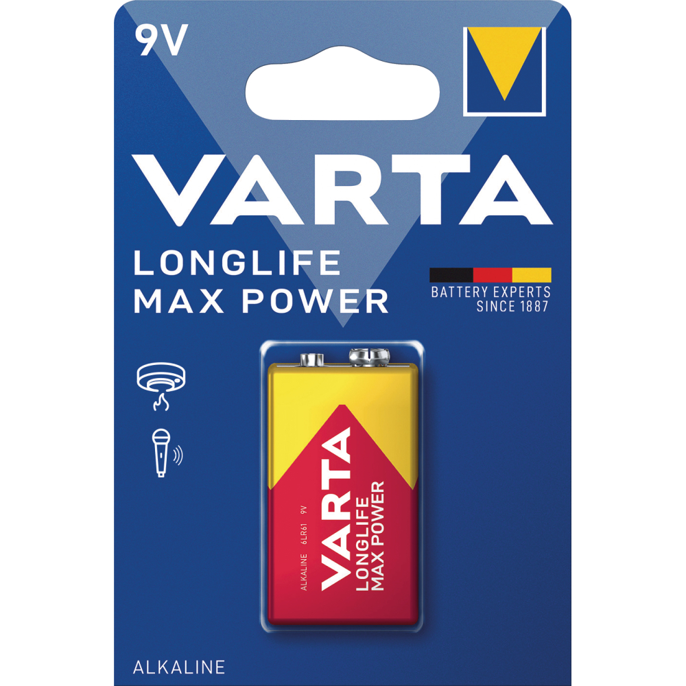 Batterie MAX TECH 9V-Block Blister a 1 Stück VARTA