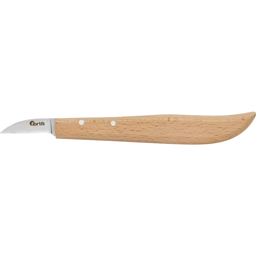 FORTIS Entgrat-/ Kerbschnitzmesser mit Holzheft 140mm