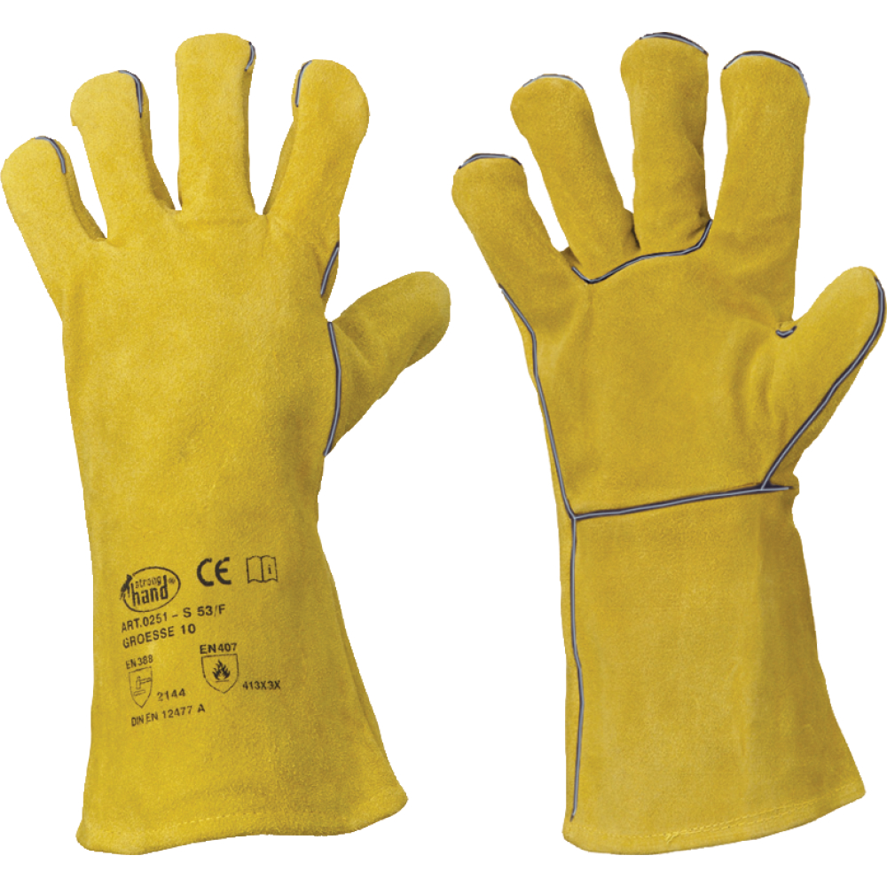 STRONGHAND® Schweißerhandschuh VS 53 F EN 388/12477A gelb Gr.10,5