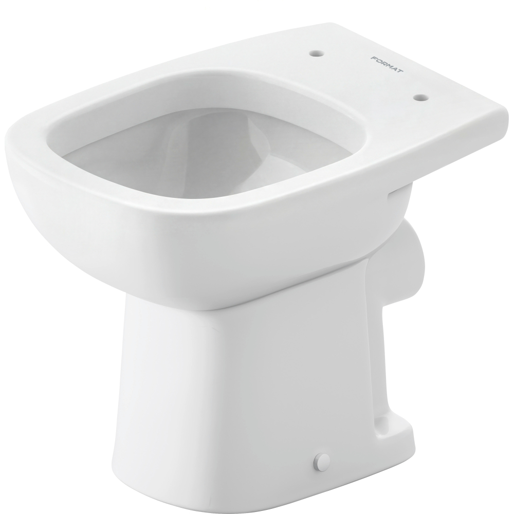 FORMAT Basic 2.0 Stand-Tiefspül-WC 48cm, Abgang waag., weiß, spülrandlos
