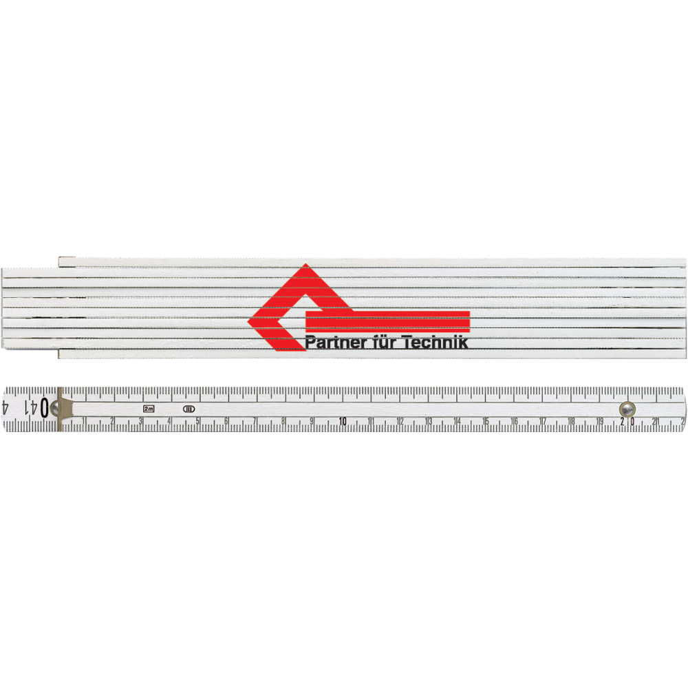 PfT Holzzollstock weiss 2m Glieder 3,0mm