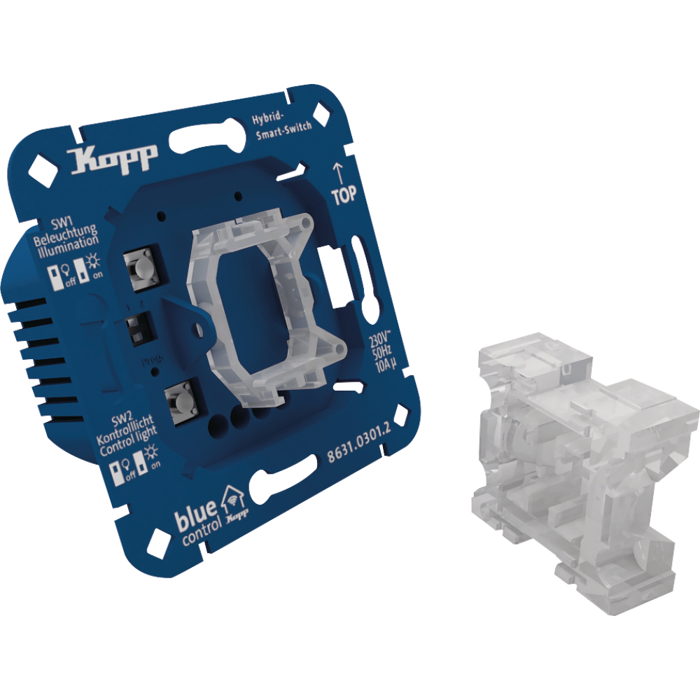 Kopp Blue-control Hybrid-Smart-Switch: Taster 1-Kanal, 3-Draht