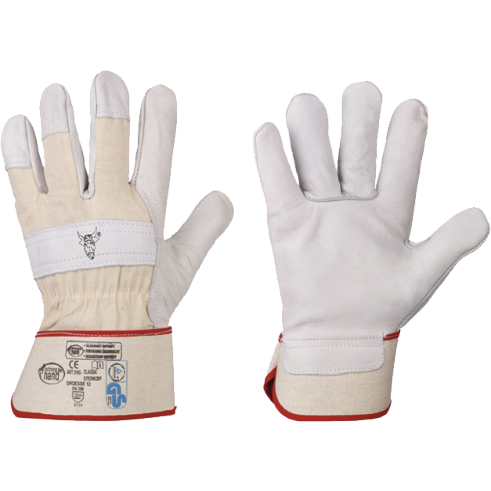 STRONGHAND® Rind-Volllederhandschuh STIERKOPF natur Gr.10