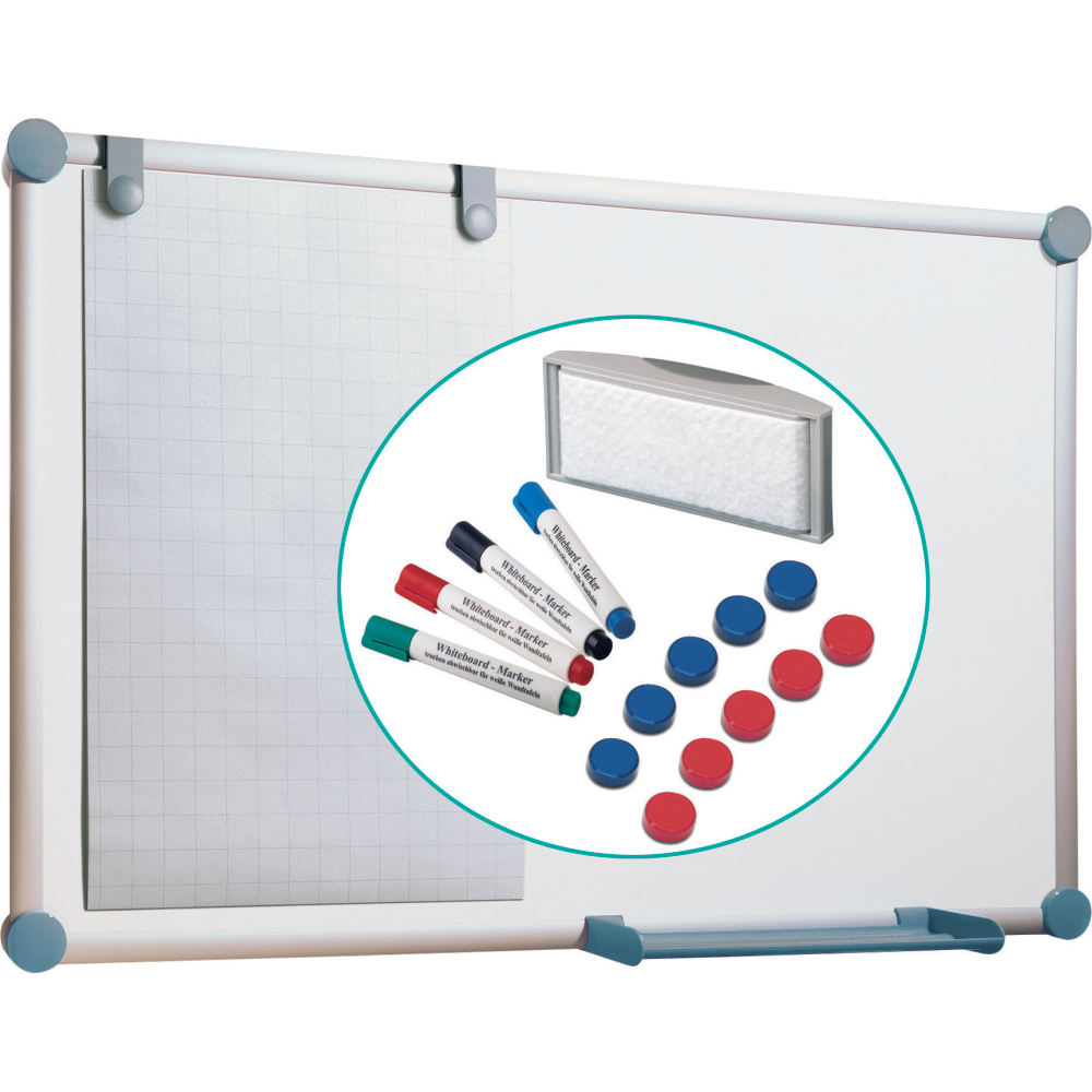 Whiteboard Komplett-Set H 900 x B 1200 mm