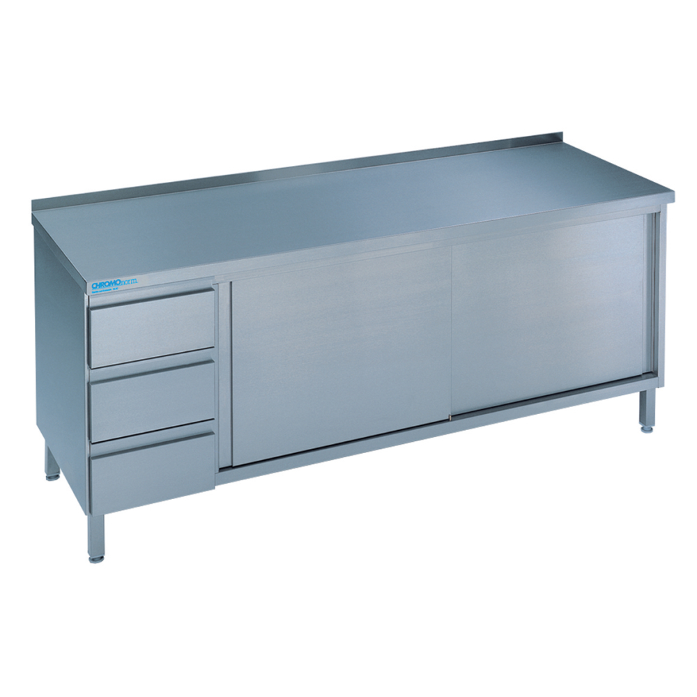 Arbeitsschrank m.SL-Block 1800x700x850 Edelstahl