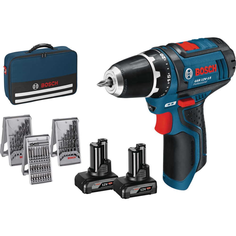 Bosch Akku-Bohrschrauber-Set 12V GSR 12V-15 13/30Nm 2x4,0Ah GAL12V-20