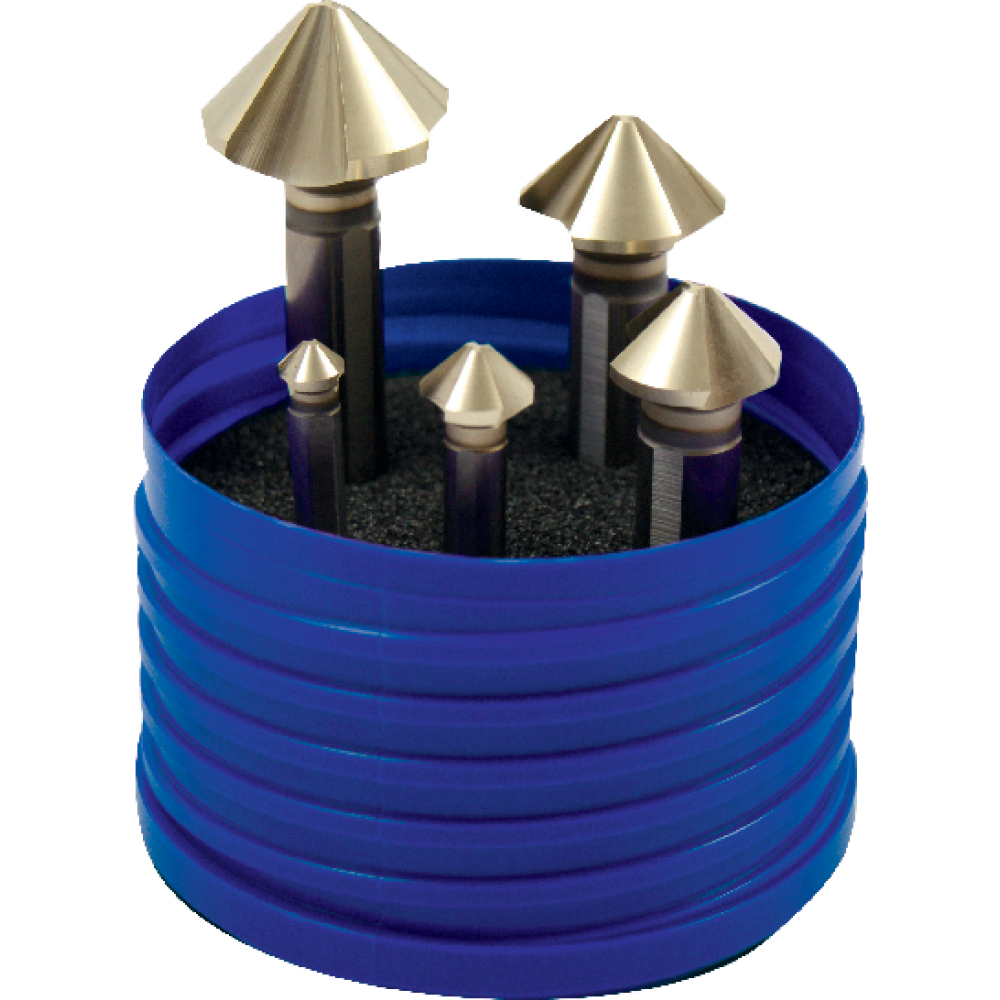 Kegelsenker-Set ungleiche Teilung HSS TiZrN 90Grad 6,30-25mm 3-Flächenschaft