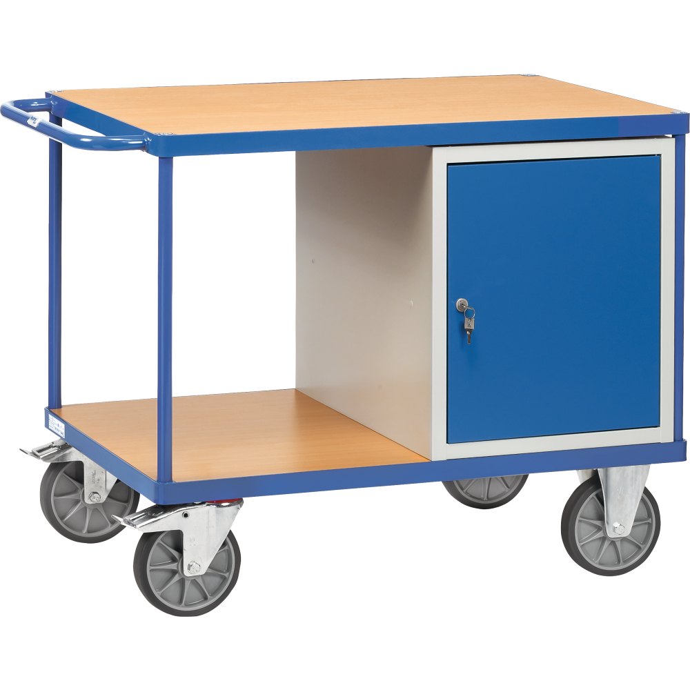 Werkstattwagen 600kg 1050x700mm, 1 Tür, 2 Böd