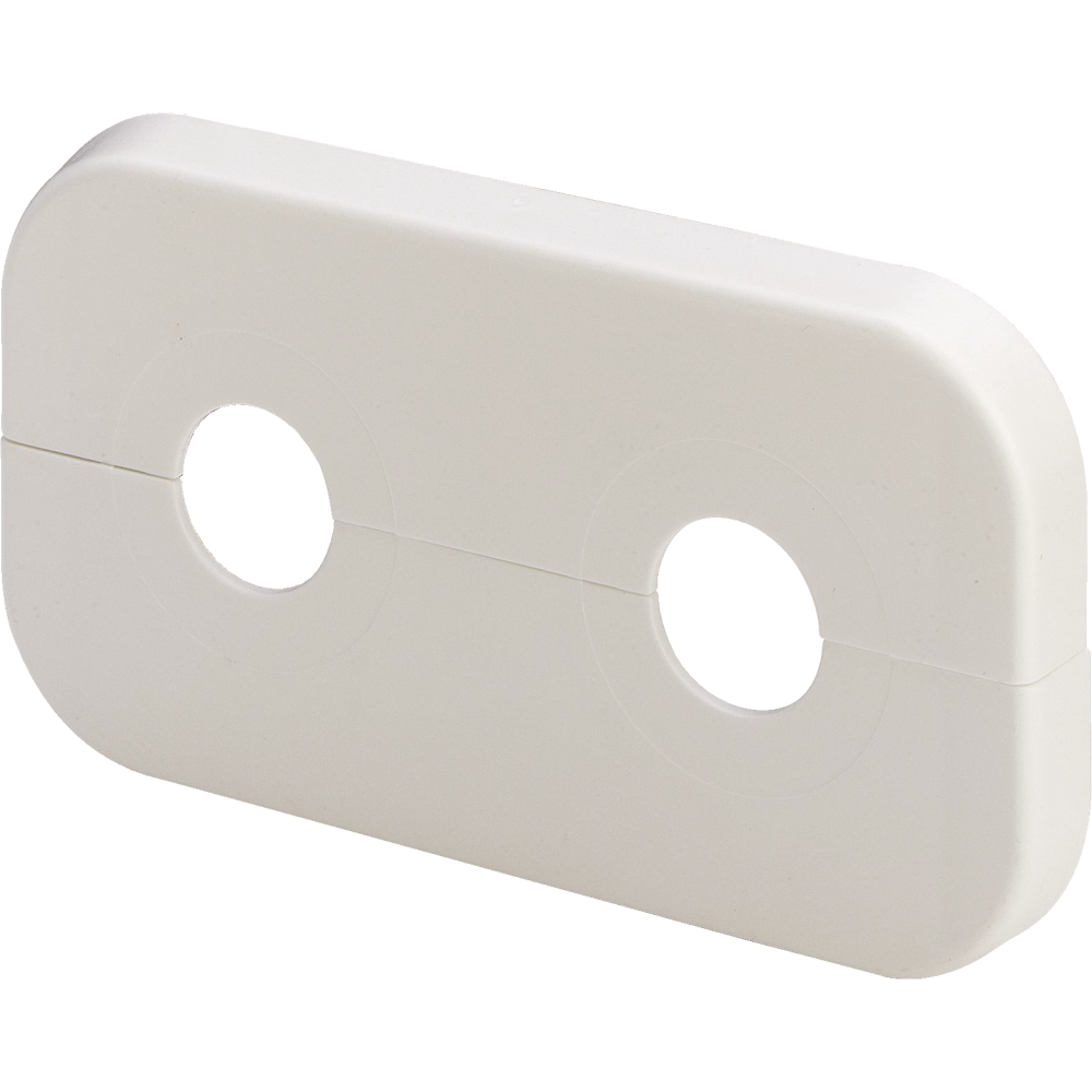 Viega Doppelrosette 1079.3 in 110x60x10x17mm Kst. weiss RAL 9010