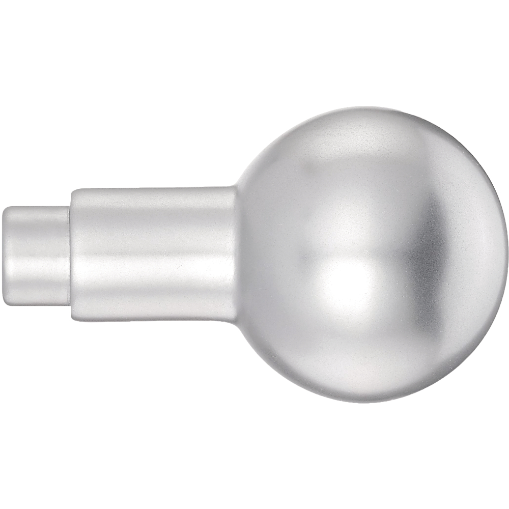 Kugelknopfdrückerlochteil K5 Aluminium f. 8mm Vierkant F1 silberfarbig eloxiert