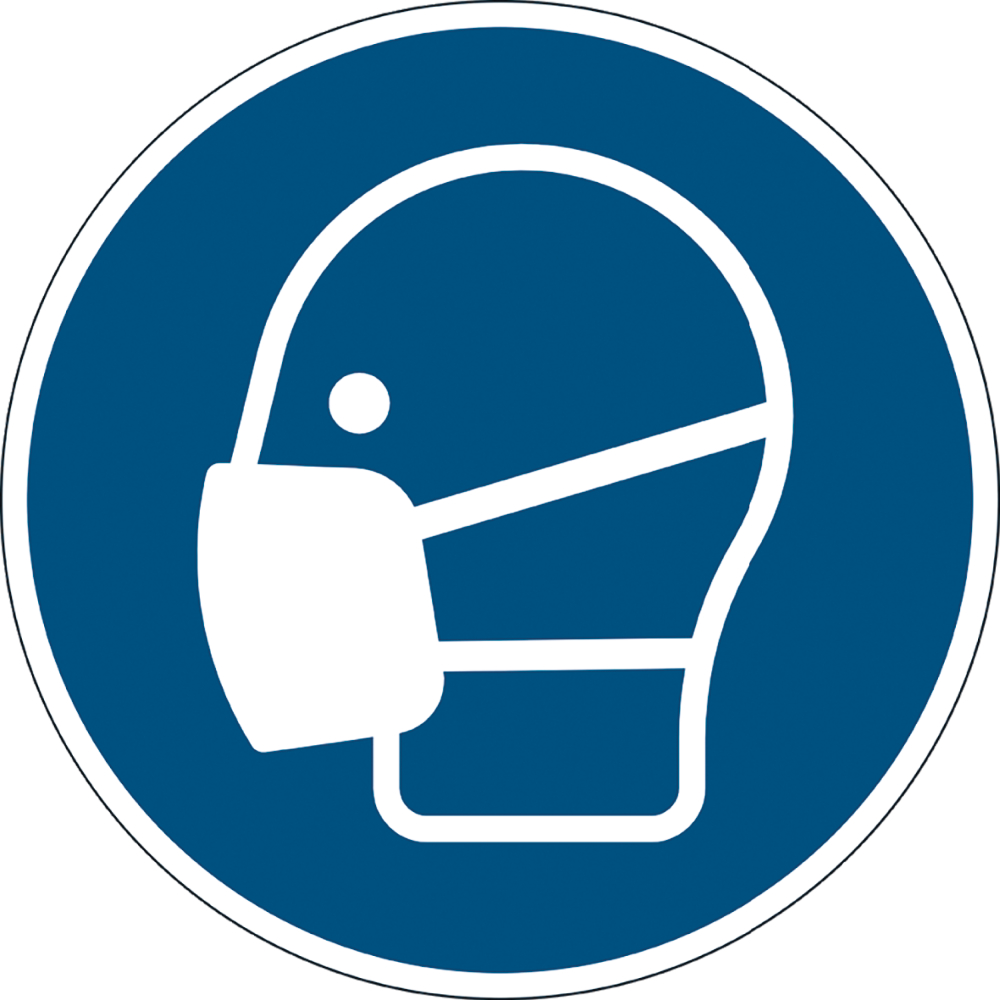 Gebotsaufkleber "Maske benutzen" Ø430mm ablösbar