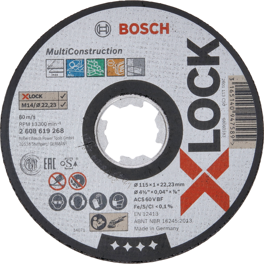 Bosch Trennscheibe PRO Multi Material X-Lock, 115 x 1 x 22,23 mm