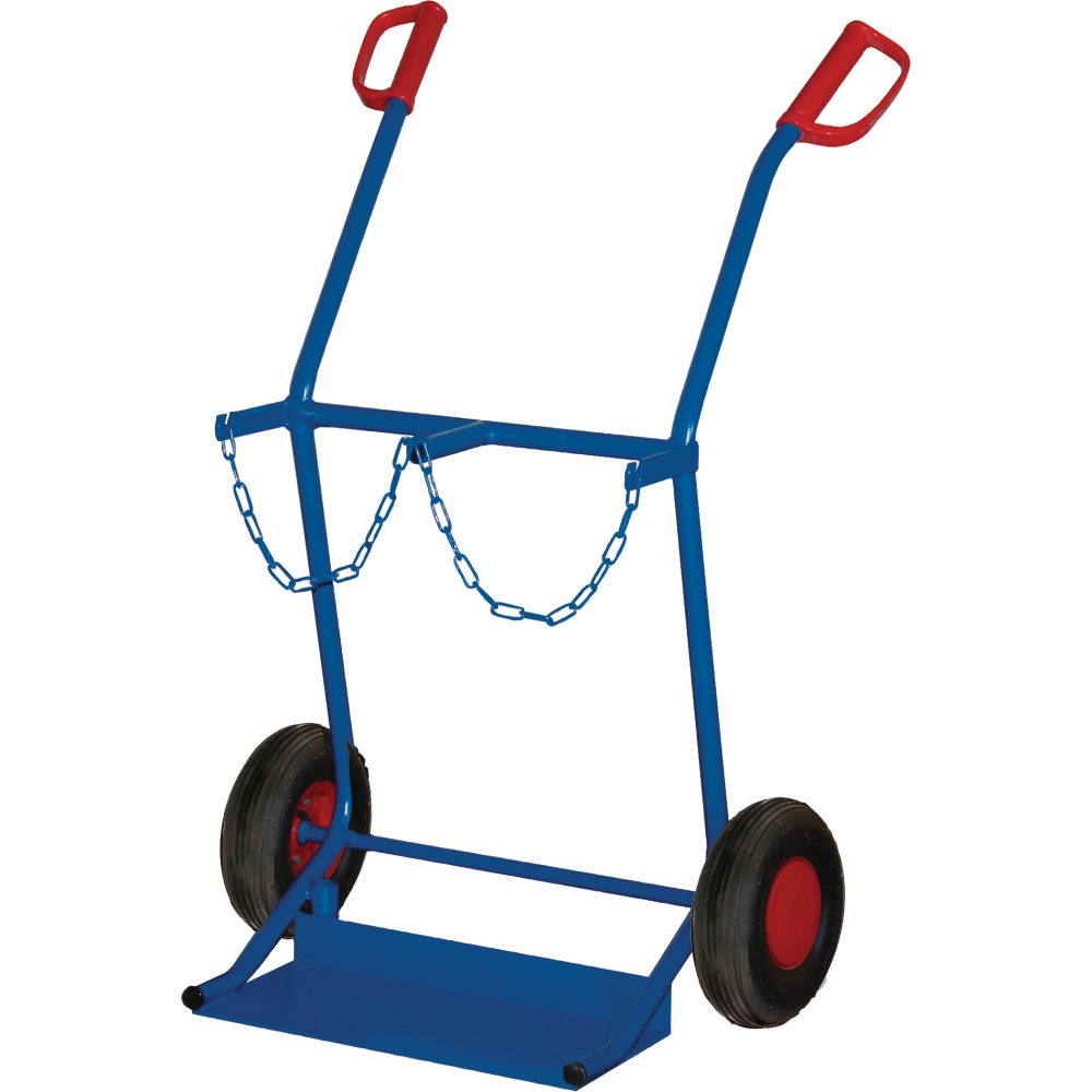 Stahlflaschenkarre 100 kg 2x20 l Gummiräder