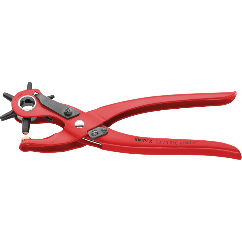 Revolverlochzange Nr. 9070 EAN 220mm mit 6 Lochpfeifen Knipex