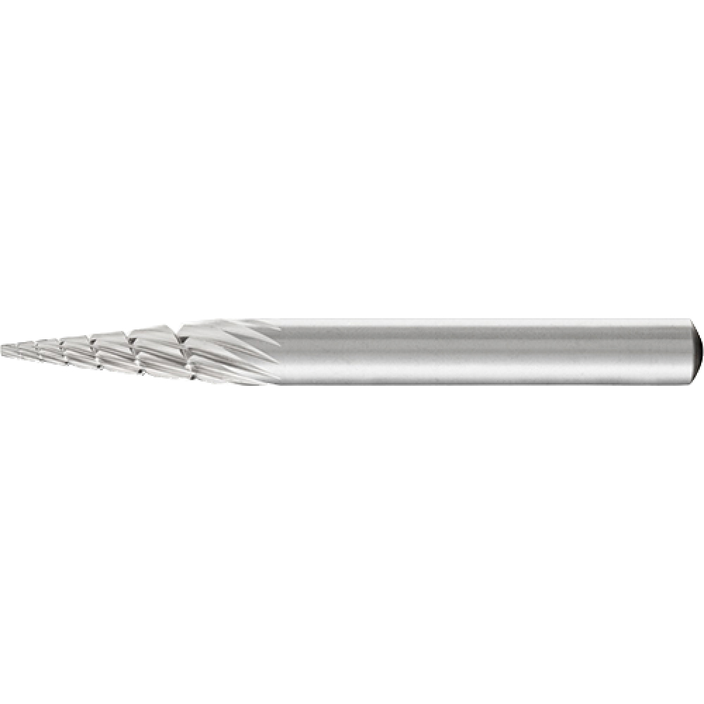HSS-Frässtift, 6 mm-Schaft, Spitzkegelform G, Z 3