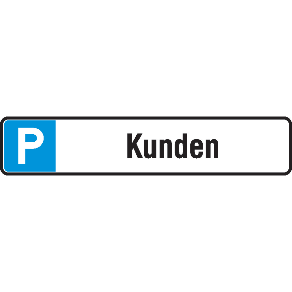 Parkplatzschild 520 x110 mm Alu, Kunden