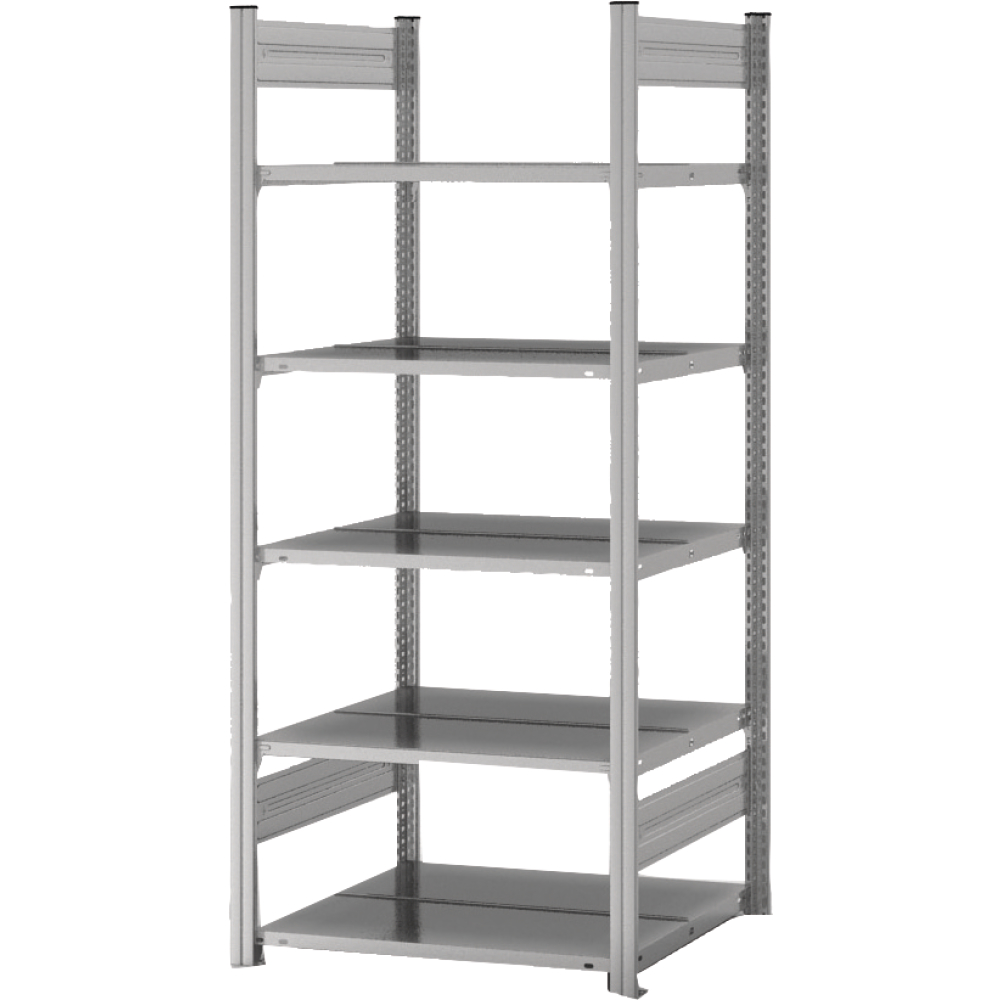 Grundregal zerlegt HZG 17607 DA, 5 Böden 1750x600x750mm verzinkt