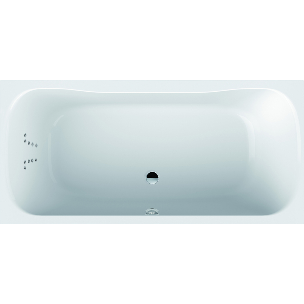 FORMAT Design Duo-Poolwanne 190x90cm, Vital, Rückendüsen links, weiß
