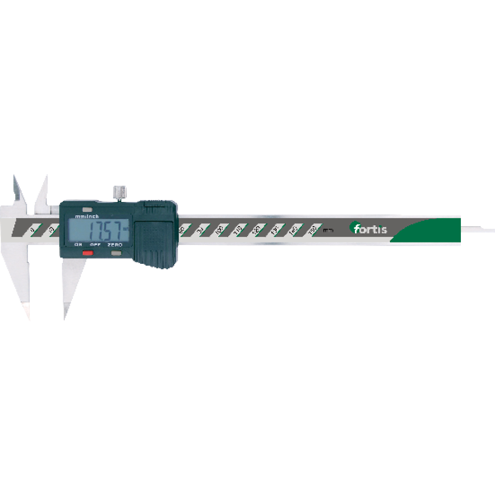 FORTIS Dig.-Messchieber mit spitzen Messchnäbeln 150mm o.D.