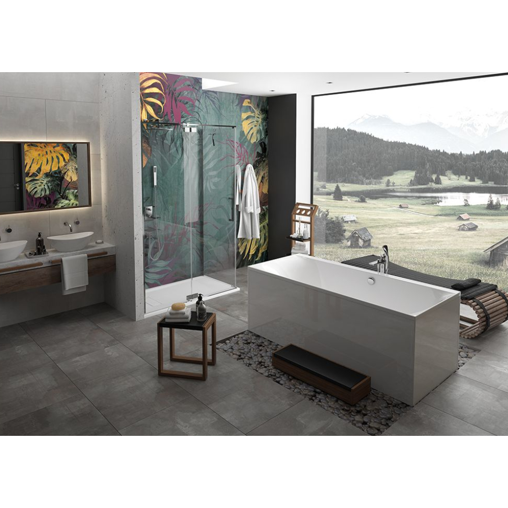 FORMAT Pro Glasverkleidung zu Duowanne 180 x 80 cm, we, freistehend