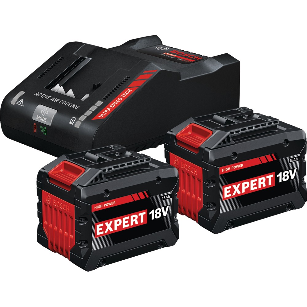 Bosch Akku-Starter-Set Expert 18V 2x Akku 15,0Ah + EXAL 18V-160