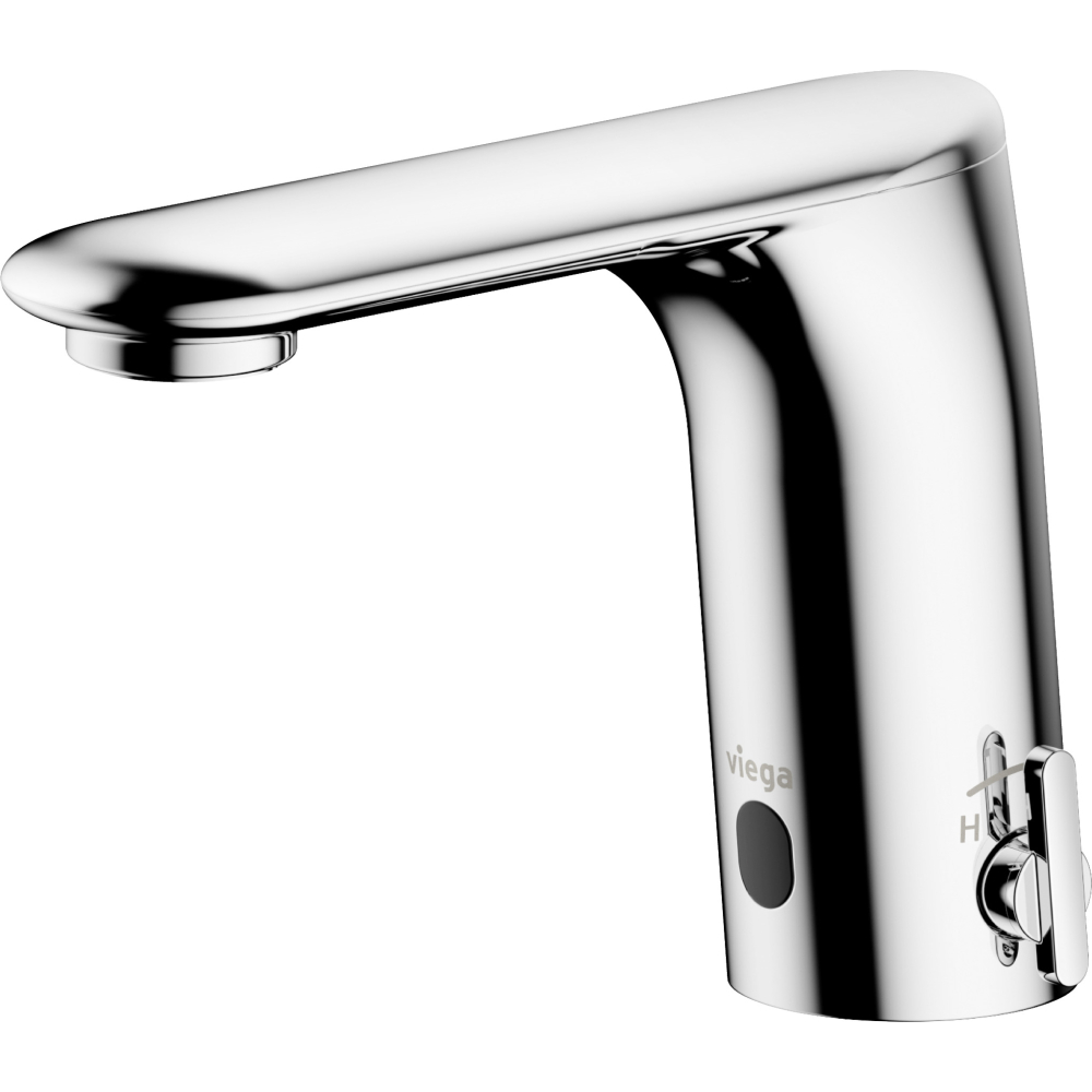 Viega IR-WT.-Armatur 9121.6 AquaVip w + kalt, berü.l., f WT m HL, verchr.