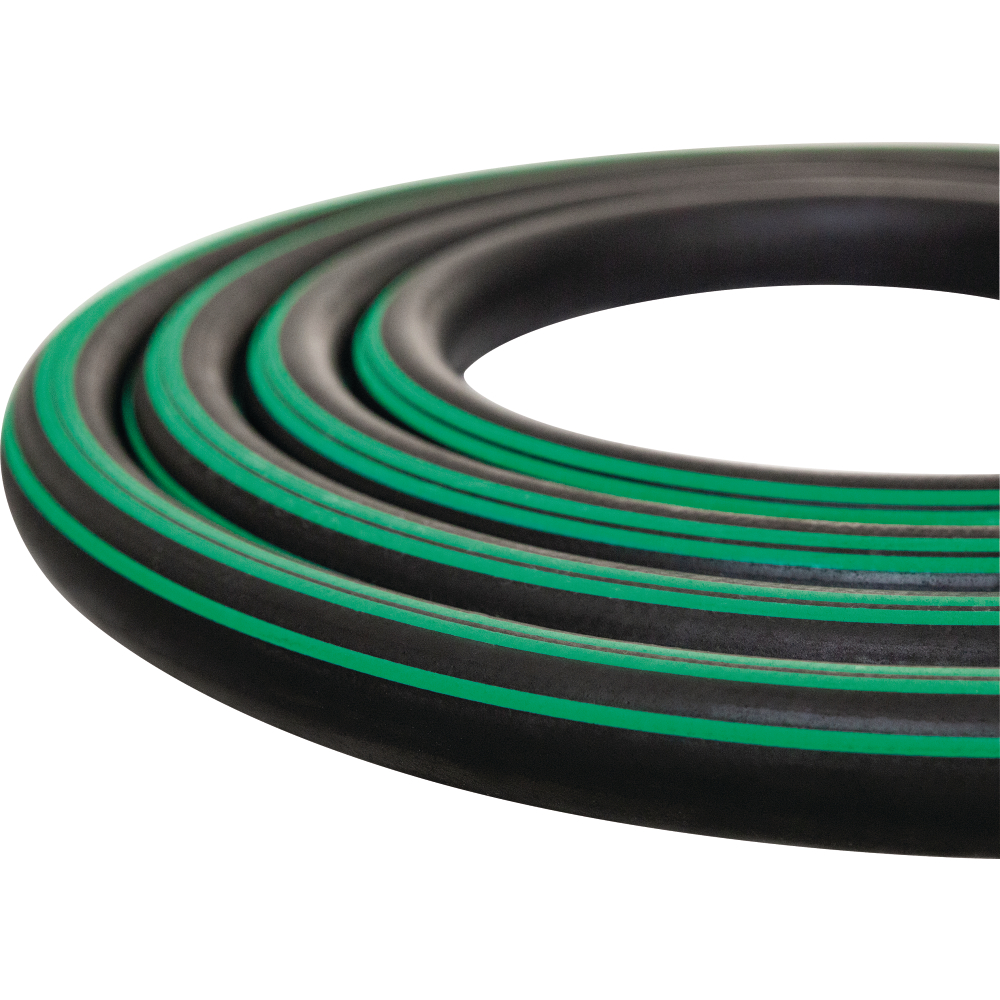 Vielzweckpremiumschlauch Supreme, 25x5,0mm schwarz 3 grüne Streifen