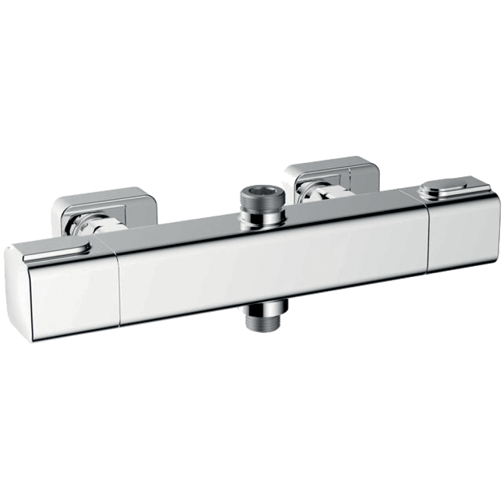 FORMAT Design 2.0 Brause-Thermostat chrom, Aufputz, Anschluss unten/oben