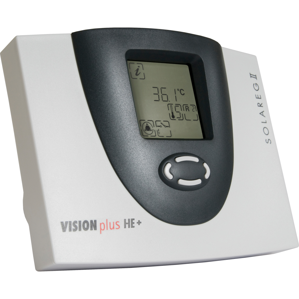 Flexibler Solarkreisregler VISION plus HE+ m. vordef. Solarkreisschemen
