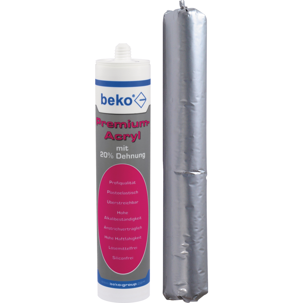 Beko Premium-Acryl weiß 310ml Kartusche mit 20% Dehnung