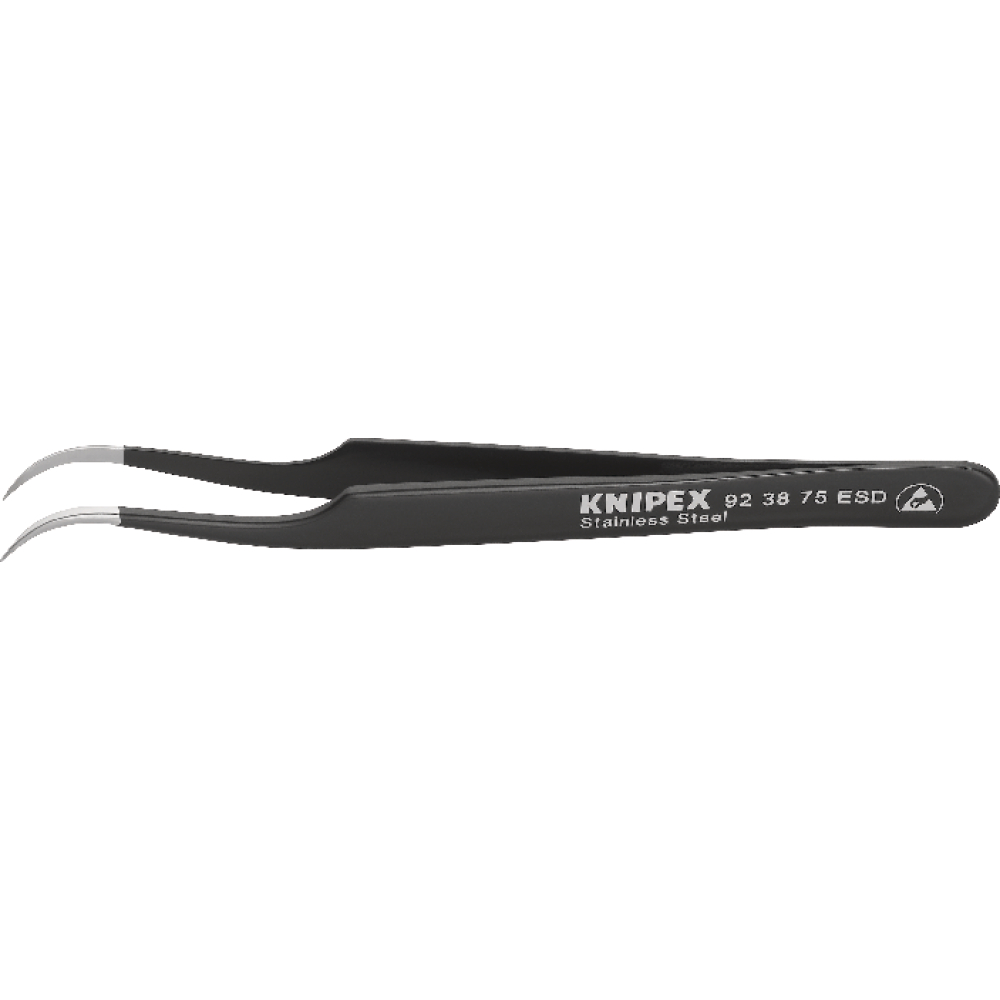 Pinzette ESD Sichelform 120mm schwarz KNIPEX
