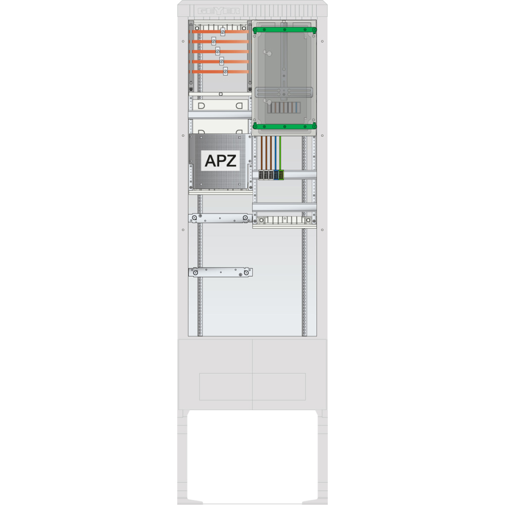 ABN Zähleranschlusssäule SZ205ZA1501 1Zähler + APZ und IP54 Zählerabdeckhaube