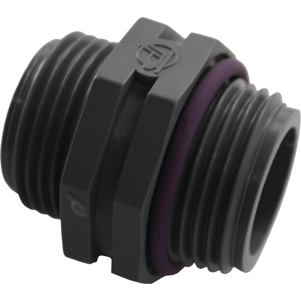 Doppelnippel 1" TV-08303 aus PP mit O-Ring
