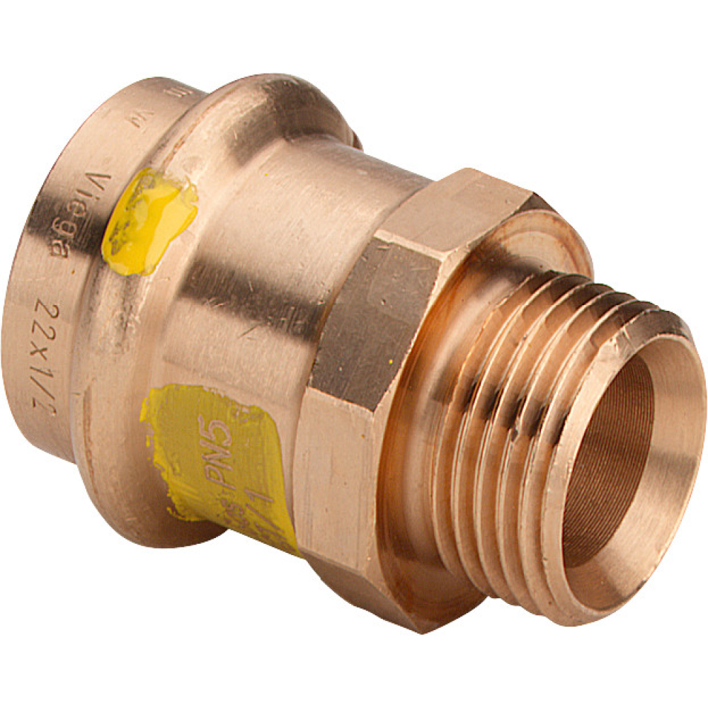 Viega Übergangsstück mit SC Profipress G 2611.5 für Gas in 15mm x G3/4 Rotguss