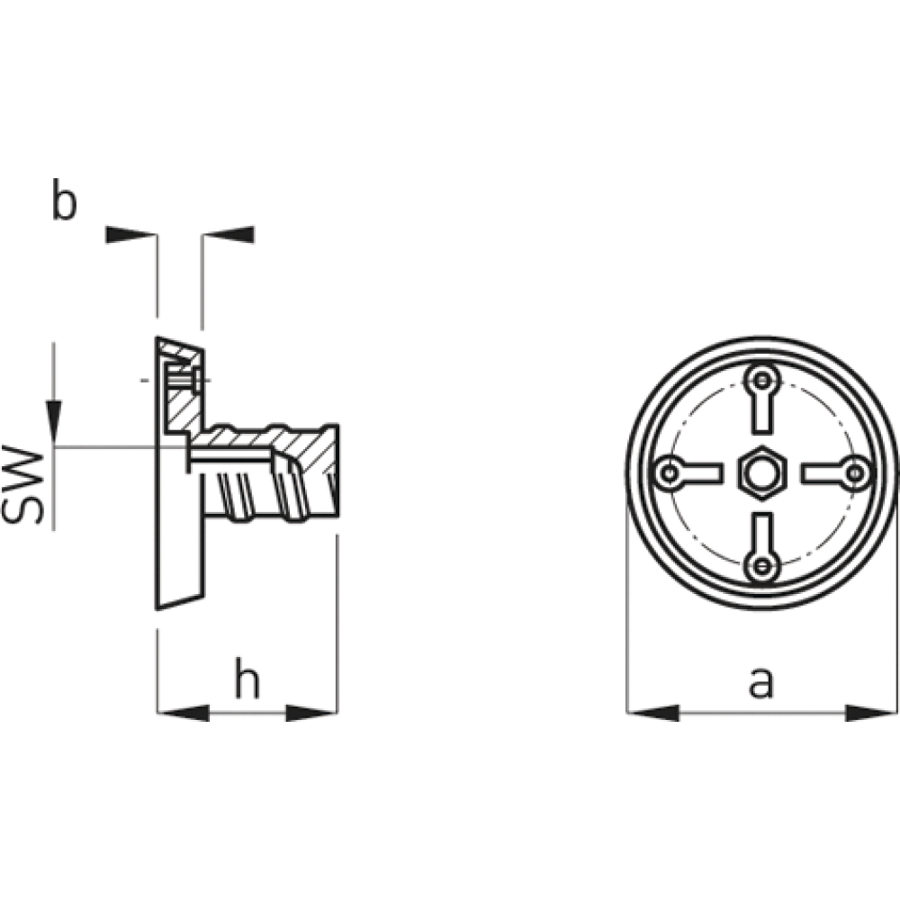 Nagelplatte D15,0 PE f. Vorlaufkonus Typ 30