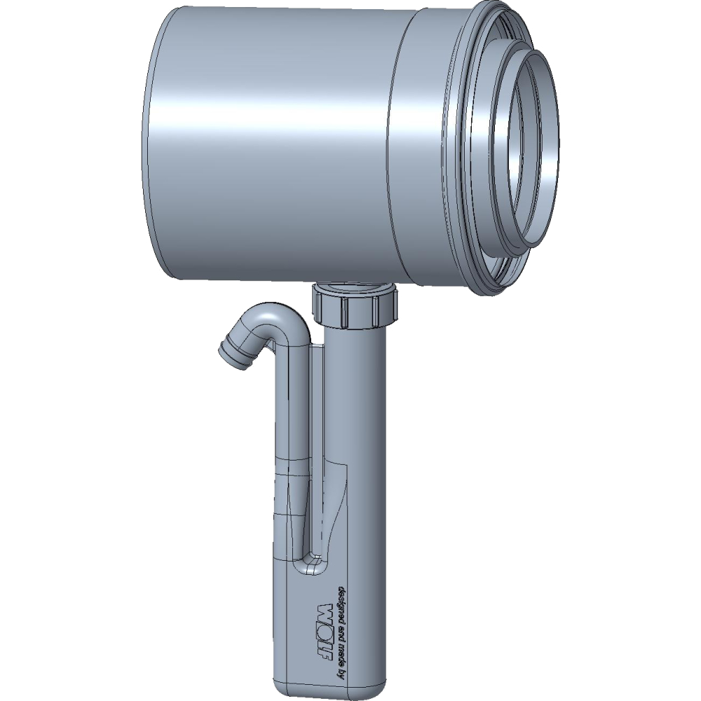 Wolf Abgasrohr DN110/160 konzentrisch mit Kondensatablauf inkl. Siphon
