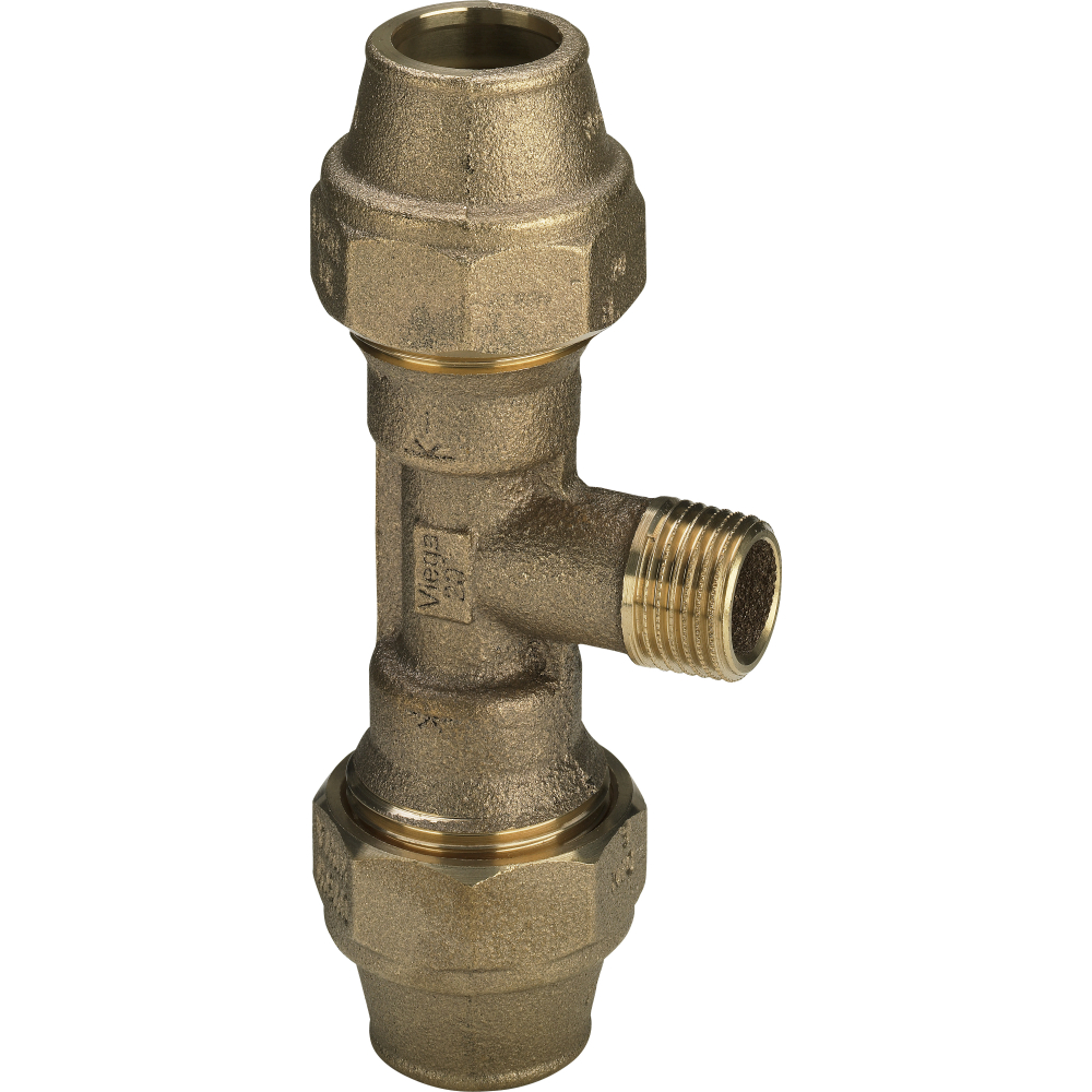 Viega T-Stück Maxiplex 9052 in 25mmxR3/4xRp1/2 Rotguss
