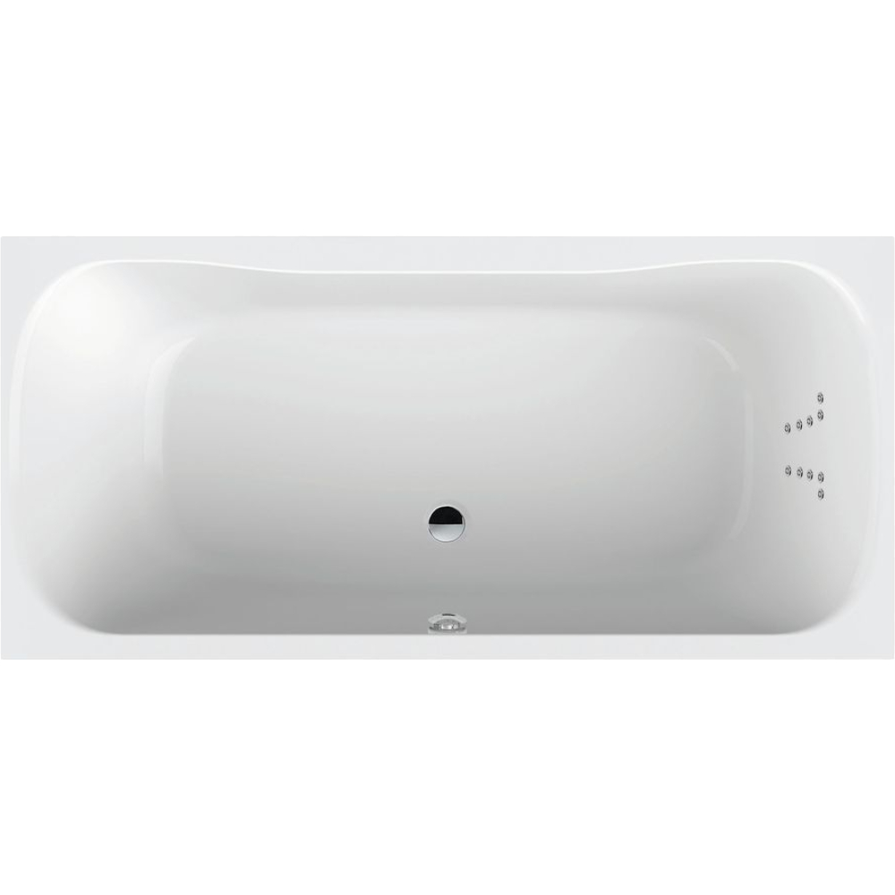 FORMAT Design Duo-Poolwanne 190x90cm, Vital, Rückendüsen re, weiß