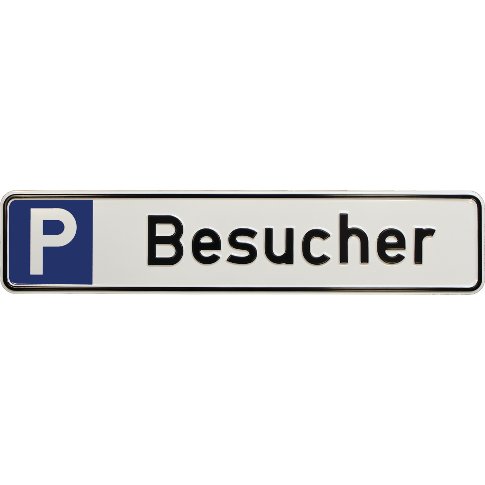 Parkplatzschild 520 x110 mm Alu, Besuch.