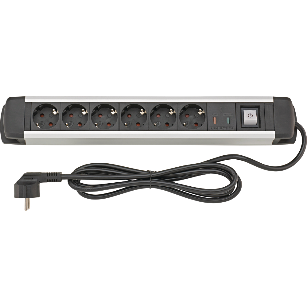 FORTIS Steckdosenleiste 6-fach H05VV-F3G1,5 1,6m Aluminium