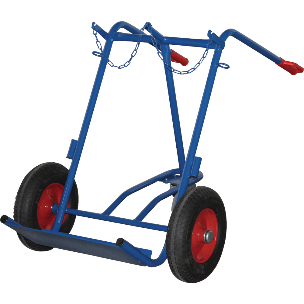 Stahlflaschenkarre 150 kg 2x40-50 l Luft, Stützr.