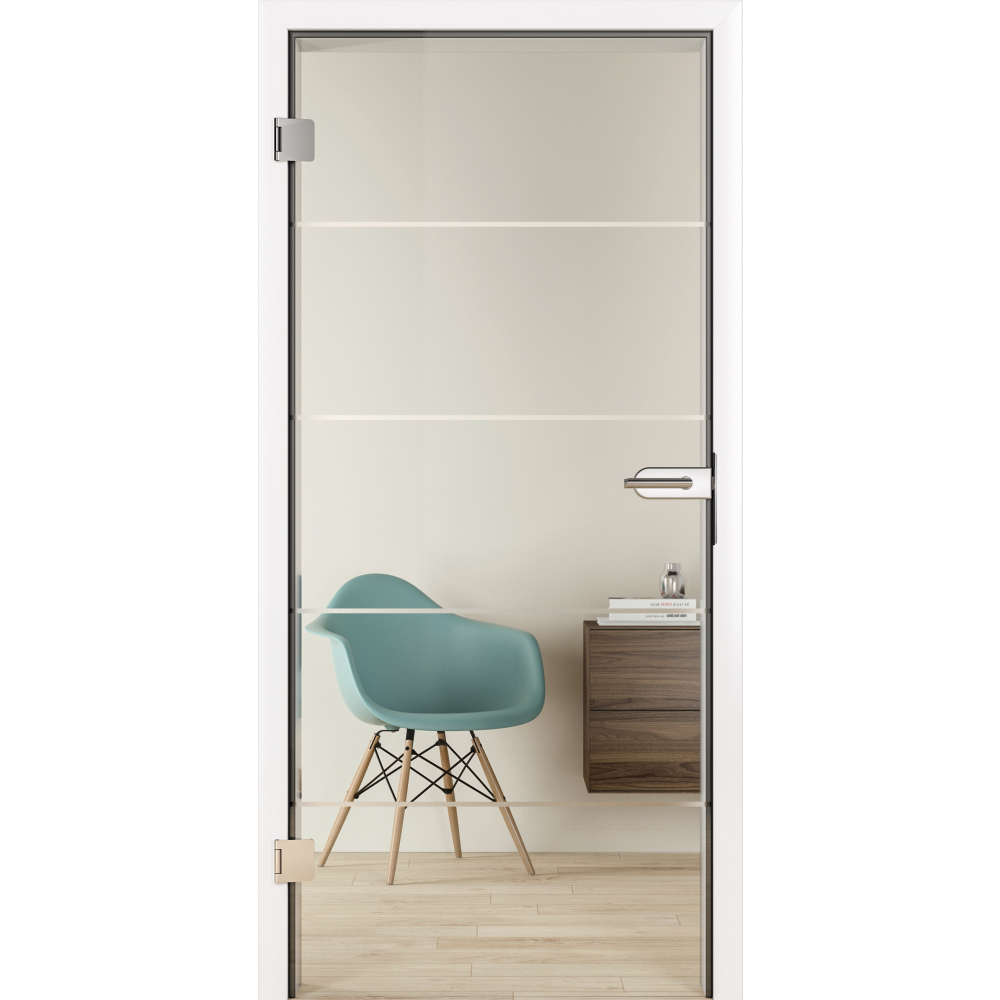 Ganzglastür ESG-Clear GS330 Motiv matt GrooveGlass