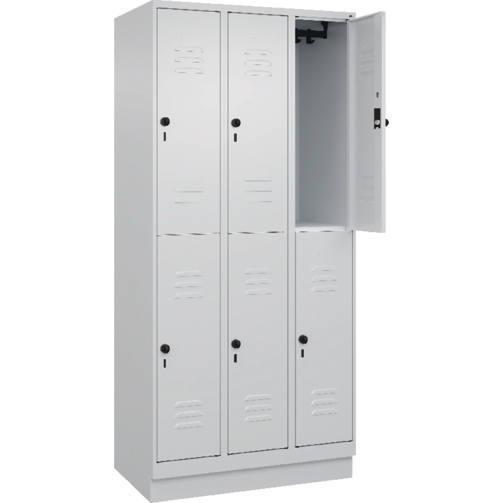 Doppelst. Schrank CLASSIC B900xT500xH1950 mm RAL 7035/7035,