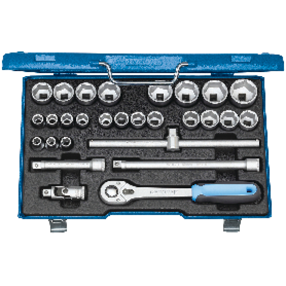 GEDORE Steckschlüssel-Garnitur 1/2", Nr. 19 VMU-10 28-teilig