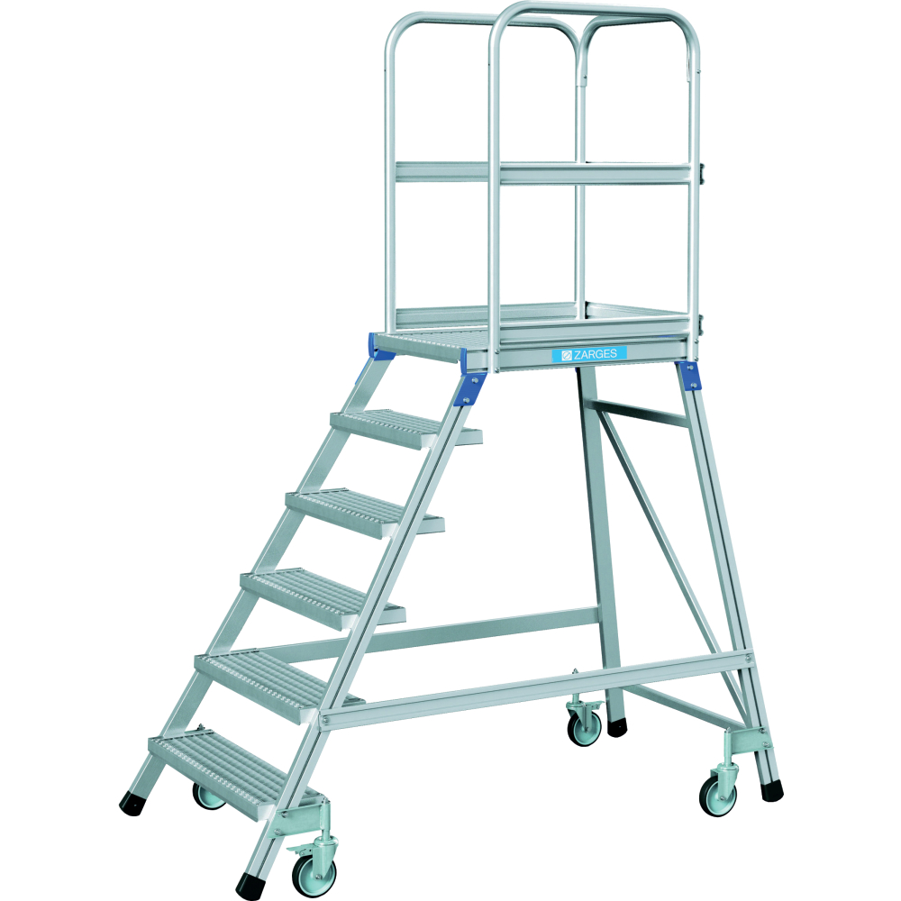 Podesttreppe einseitig 4 Stufen/Gitter