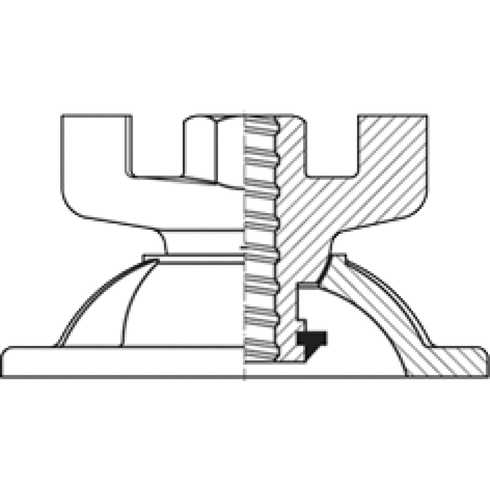 Kalottenplatte D15,0 quadr. 120x120x10mm verz.