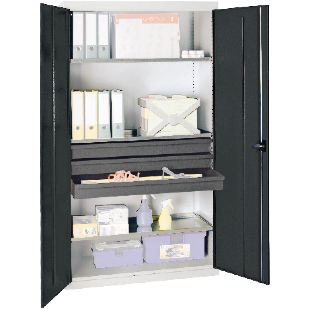 Werkzeugschrank S3000 RAL 7035/7016 3 Schubladen 100mm, 3 Wadurchgehend
