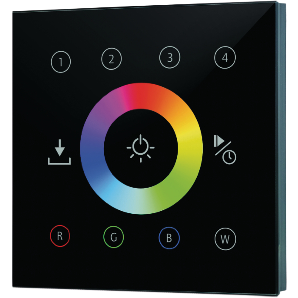 Touchpanel Glas-schwarz AC-Funk RGBW 80540
